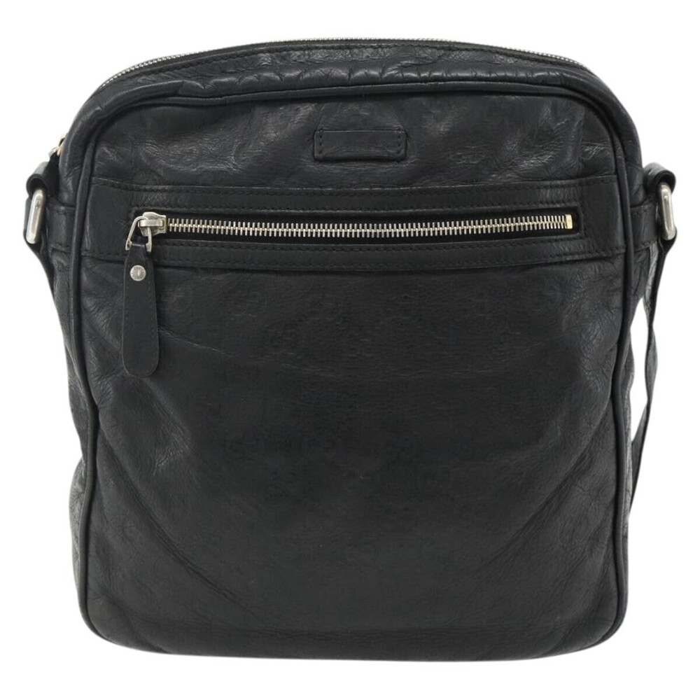 Gucci Front Zip Messenger Guccissima Leather Medium